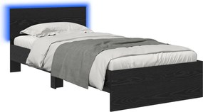 vidaXL Σκελετός Κρεβατιού Μαύρη Δρυς 80 x 200 cm Επεξεργασμένο Ξύλο