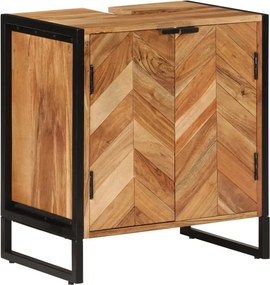 vidaXL Ντουλάπι Μπάνιου Επιτοίχιο 55x35x60 εκ. Μασίφ Ακακία/Σίδερο