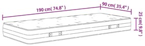 Στρώμα με Pocket Springs Μεσαία Σκληρότητα 90x200 εκ. Μονό 372848
