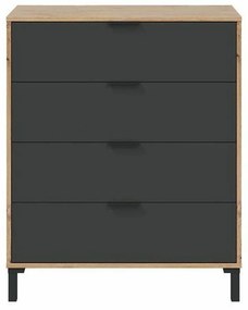 Συρταριέρα Καφέ Μαύρο 77,5 x 40 x 93,5 cm