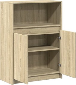 vidaXL Ντουλάπι με Φώτα LED Sonoma Δρυς 72x34x100εκ Επεξεργασμένο Ξύλο