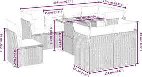 vidaXL Σαλόνι Κήπου Σετ 9 τεμ. Μπεζ Συνθετικό Ρατάν με Μαξιλάρια
