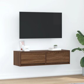 Κάμπινγκ TV Καφέ Δρυς 100x31x25,5 εκ Επεξεργασμένο Ξύλο