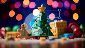 Intra Συλλεκτικό Ξύλινο Παζλ Plywood  4mm - Παιχνίδι Gingerbread House Διακοσμημένο για τις γιορτές Σε Ξύλινο Κουτί - Διαστάσεις: 10x10 cm – 25 κομμάτια