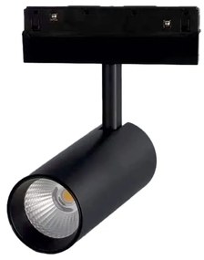Σποτ Μαγνητικής Ράγας HUBE1230B 48V DC 12W 3000K 750Lm 36° Osram RA90 5x11cm Black Aca