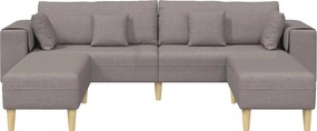 vidaXL Καναπές με μαξιλάρι 3 pcs Taupe ύφασμα