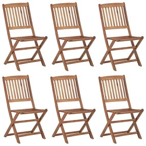 3074938 vidaXL Καρέκλες Εξ. Χώρου Πτυσσόμενες 6 τεμ. από Μασίφ Ξύλο Ακακίας Καφέ, 1 Τεμάχιο