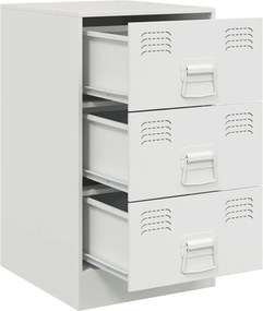 vidaXL Κομοδίνο Λευκό 34,5x39x62 εκ. από Χάλυβα