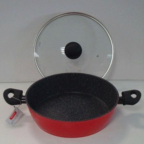 Κατσαρόλα Ρηχή Marblestone 30003964 Φ30cm Red 30cm Aluminium