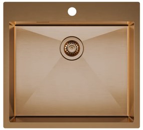 Helika Terra 100N Ένθετος Ανοξείδωτος Νεροχύτης 55x50.5mm PVD Copper