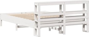 vidaXL Σκελετός Κρεβ. Χωρίς Στρώμα Λευκό 150x200 εκ Μασίφ Πεύκο
