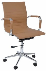 Καρέκλα γραφείου Mesa 303, Beige, 91x55x60cm, 13 kg, Με μπράτσα, Με ρόδες, Μηχανισμός καρέκλας: Κλίση | Epipla1.gr