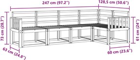 vidaXL Σειρά Καναπέ Εξωτερικού 5 τμχ. 5-θέσια Λευκό