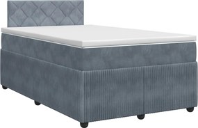 vidaXL Κρεβάτι box spring με στρώμα Σκούρο Γκρι 120 x 200 cm Βελούδο