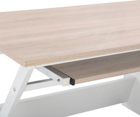 ΓΡΑΦΕΙΟ VITINO HM2130.01 ΜΕΛΑΜΙΝΗ-ΜΕΤΑΛΛΟ ΣΕ SONAMA-ΛΕΥΚΟ 120X60X76εκ.