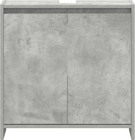 vidaXL Ντουλάπι Νιπτήρα Γκρι του Σκυροδέματος 60x33x61 εκ. Επεξ. Ξύλο