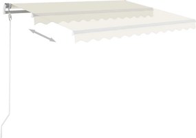 vidaXL Αναδιπλούμενη τέντα Κρεμ 350 x 250 εκ Πολυεστέρας και Αλουμίνιο