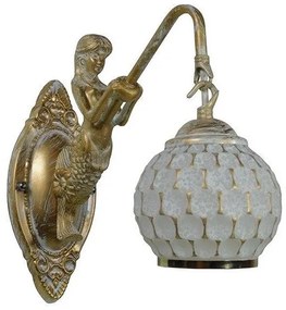 Απλίκα Φωτιστικό Τοίχου Γοργόνα Vintage Mπρούτζινο GloboStar MERMAID 01317-1317-Μπρονζέ 01317