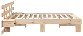 vidaXL Σκελετός Κρεβατιού με συρτάρι Καφέ 140 x 200 cm