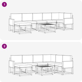 vidaXL Σειρά Καναπέ Εξωτερικού 8 pcs Φυσικό και Μπεζ Πολυεστέρας
