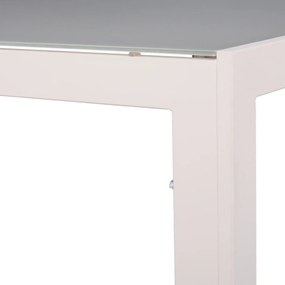 ΤΡΑΠΕΖΙ ΜΕΤΑΛΛΙΚΟ OFER ΟΡΘΟΓΩΝΙΟ ΛΕΥΚΟ ΠΑΓΟΥ ΜΕ ΓΥΑΛΙ HM5767.03 150X90Χ75Υ εκ.