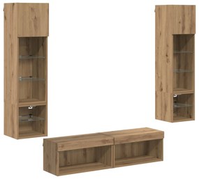 vidaXL Μονάδα Τοίχου Τηλεόρασης 6 pcs Artisan Oak Επεξεργασμένο ξύλο