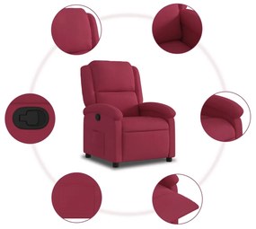 vidaXL Πολυθρόνα Ανακλινόμενη Μπορντό Βελούδινη