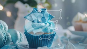 Intra Συλλεκτικό Ξύλινο Παζλ Plywood  4mm - Οθόνη Cupcake και Macaroon Σε Ξύλινο Κουτί - Διαστάσεις: 10x10 cm – 25 κομμάτια