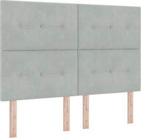 vidaXL Κεφαλάρι Ανοιχτό γκρι 160 cm Βελούδο