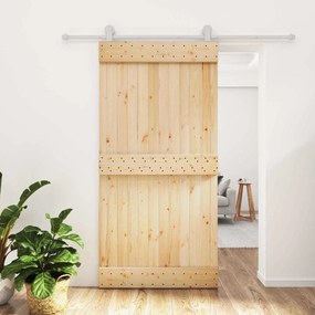 vidaXL Συρόμενη Πόρτα Φυσικό και Λευκό 100 x 210 cm