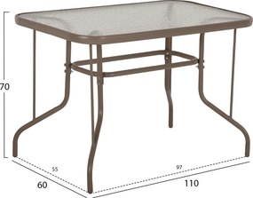 ΣΕΤ ΤΡΑΠΕΖΑΡΙΑΣ 5ΤΜΧ ADAM HM10897.04 ΤΡΑΠΕΖΙ 110x60εκ &amp; 4 ΠΟΛΥΘΡΟΝΕΣ--ΣΑΜΠΑΝΙ