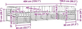 vidaXL Σειρά Καναπέ Εξωτερικού με μαξιλάρι 7 pcs Λευκό και Κρεμ