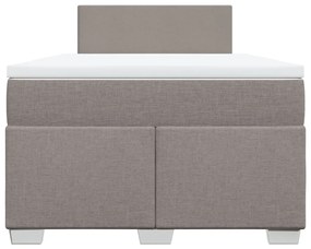 vidaXL Κρεβάτι Boxspring με Στρώμα Taupe 120x190 εκ. Υφασμάτινο