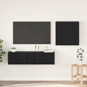 vidaXL Σετ Ραφιών Τηλεόρασης 4 pcs Μαύρη Δρυς 120 x 30 x 30 εκ.
