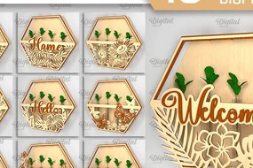 Σετ των 2 Intra απο ξύλο plywood 3mm-4mm πάχος – Πακέτο με επίτοιχη οθόνη φυτών Δίασταση  20x20 cm INTRAFABR-93308318