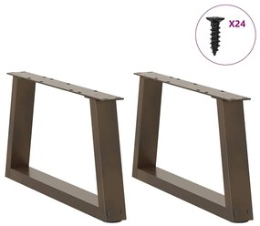 vidaXL Πόδια Τραπεζιού Σαλονιού 2 τεμ. Σχήμα V από Φυσικό Ατσάλι 60x(30-31,3) εκ. Ατσάλι