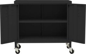 vidaXL Ντουλάπι Αποθήκευσης Μαύρο 60 x 35 x 56 εκ. από Ατσάλι