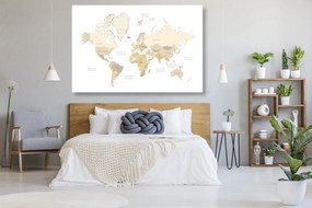 Εικόνα στον παγκόσμιο χάρτη φελλού με vintage στοιχεία - 90x60  flags