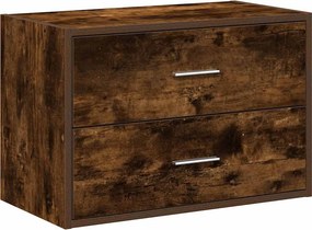 vidaXL Ντουλάπι με 2 συρτάρια Καπνιστή Δρυς 60x31x40εκ. από Επεξ. Ξύλο
