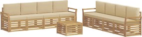 vidaXL Σετ Καναπέ 9 pcs Λευκό και Μπεζ 59 x 59 x 37 εκ Πολυεστέρας