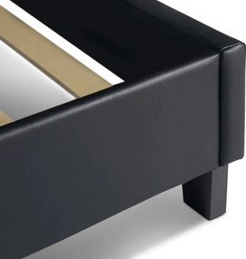 Κρεβάτι Sissy Megapap από τεχνόδερμα χρώμα μαύρο 160x200εκ.