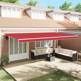 vidaXL Ύφασμα αντικατάστασης τέντας Κόκκινο 600 x 350 εκ Καραβόπανο