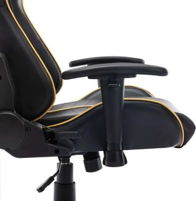 vidaXL Καρέκλα Gaming Μαύρη / Χρυσή από Συνθετικό Δέρμα