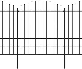 vidaXL Κάγκελα Περίφραξης με Λόγχες Μαύρα (1,75-2) x 11,9 μ. Ατσάλινα