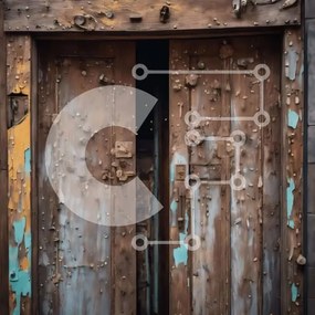 Intra Συλλεκτικό Ξύλινο Παζλ Plywood 4mm - Παλιές ξύλινες πόρτες εγκαταλελειμμένου κτηρίου Σε Ξύλινο Κουτί - Διαστάσεις Puzzle: 10x10 cm – 25 κομμάτια