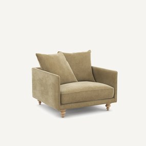 Πολυθρόνα από βελούδο stonewashed, Lazare