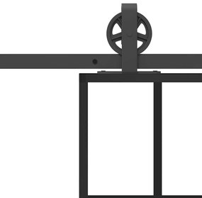 vidaXL Συρόμενη πόρτα με σετ υλικού 102x205 cm ESG Γυαλί&Αλουμίνιο