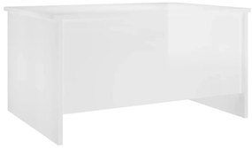 Τραπεζάκι Σαλονιού Γυαλ. Λευκό 80x55,5x41,5 εκ. Επεξεργ. Ξύλο - Λευκό
