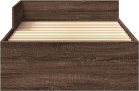 vidaXL Πλαίσιο Κρεβατιού Χωρ. Στρώμα Καφέ Δρυς 75x190εκ Επεξ. Ξύλο