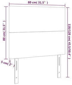 Κεφαλάρι Κρεβατιού LED Ροζ 80x5x118/128 εκ. Βελούδινο - Ροζ